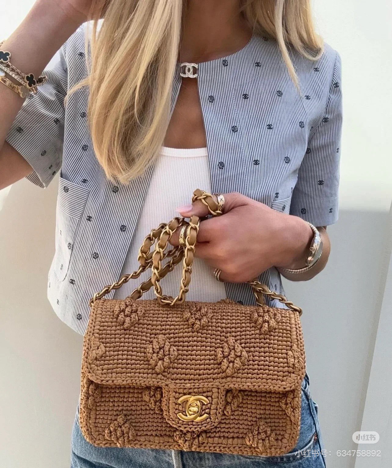 Chanel A貨焦糖棕針織鏈條包 經典質感設計 通勤百搭精品女包｜歐美奢侈品精品推薦