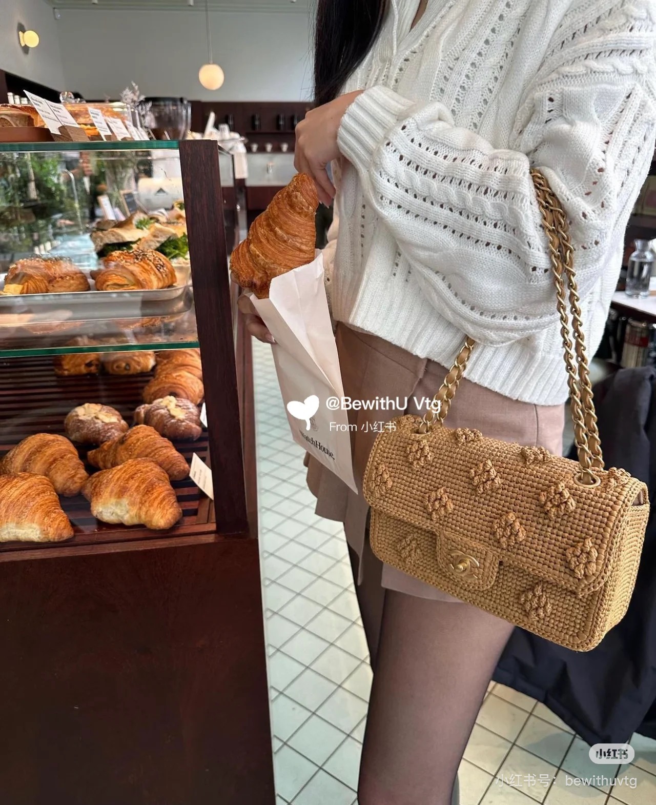 Chanel A貨焦糖棕針織鏈條包 經典質感設計 通勤百搭精品女包｜歐美奢侈品精品推薦