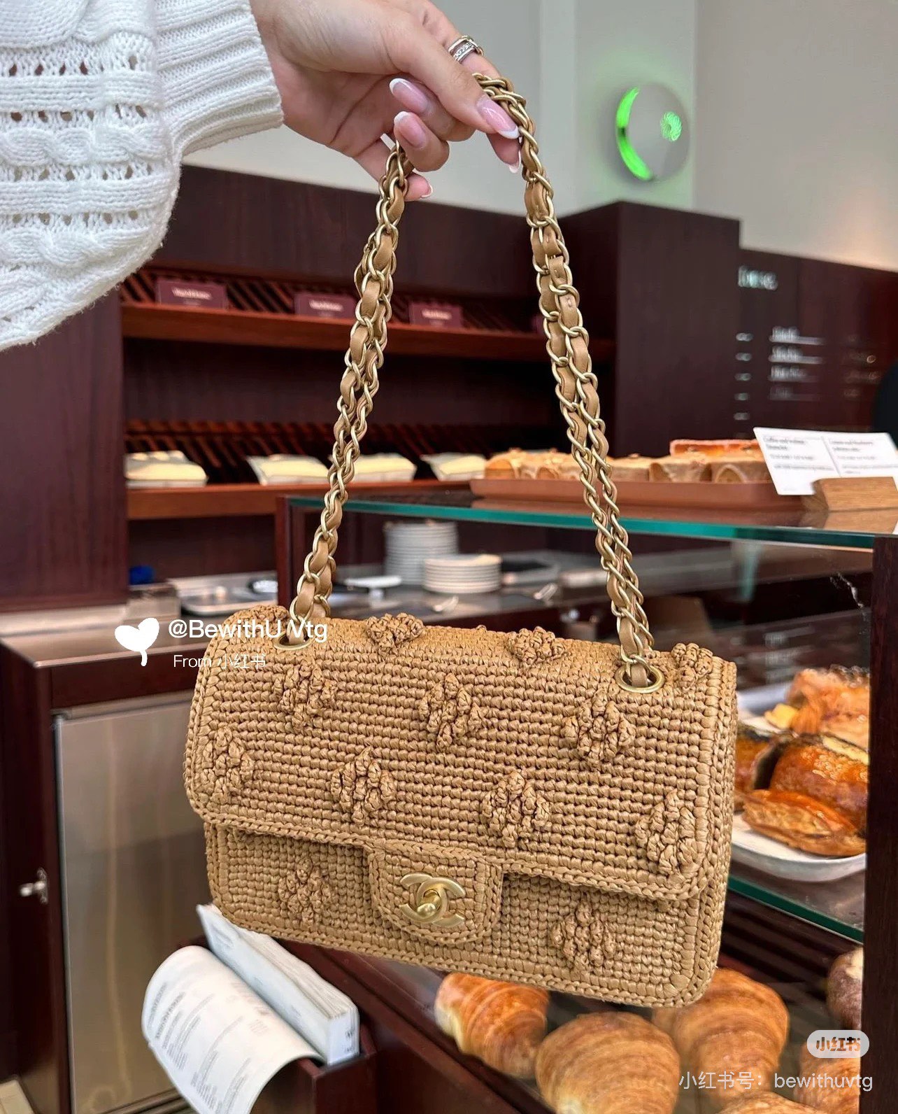 Chanel A貨焦糖棕針織鏈條包 經典質感設計 通勤百搭精品女包｜歐美奢侈品精品推薦