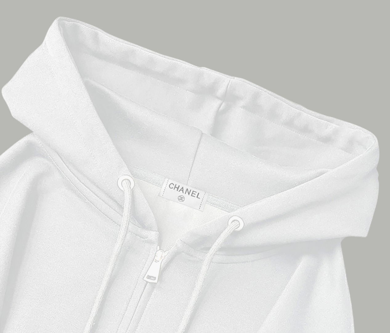 CHANEL高仿拉鍊連帽外套 女士白色簡約衛衣2025早春休閒精品|超A仿原單精品圖片 11 CHANEL高仿拉鍊連帽外套 女士白色簡約衛衣2025早春休閒精品|歐美奢侈品精品推薦