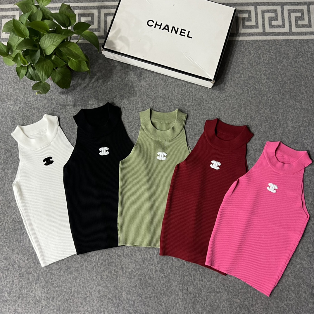 CHANEL原單精品無袖針織背心 簡約立領修身款 多色可選｜歐美奢侈品精品推薦