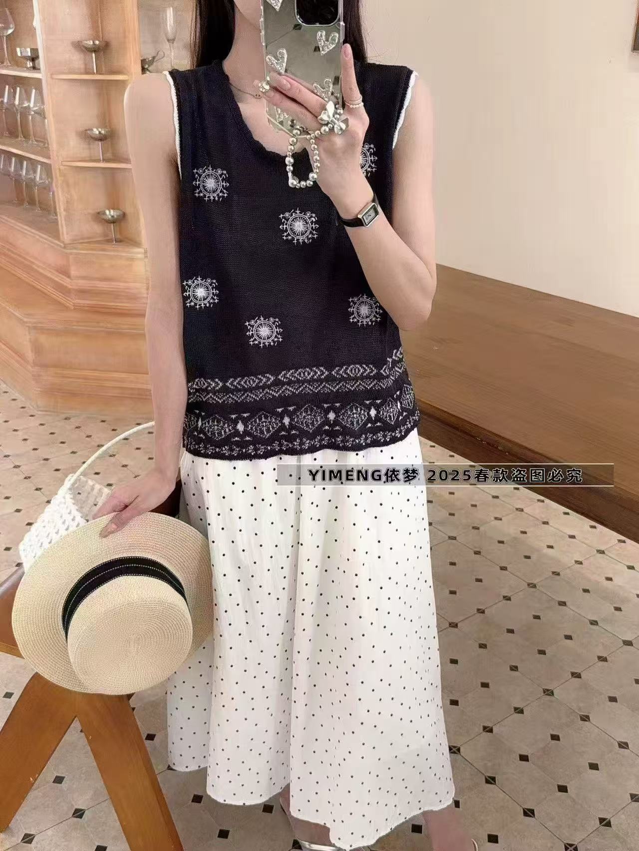 CHANEL精品仿製針織背心 復古刺繡雙C民族風圖騰款｜歐美奢侈品精品推薦