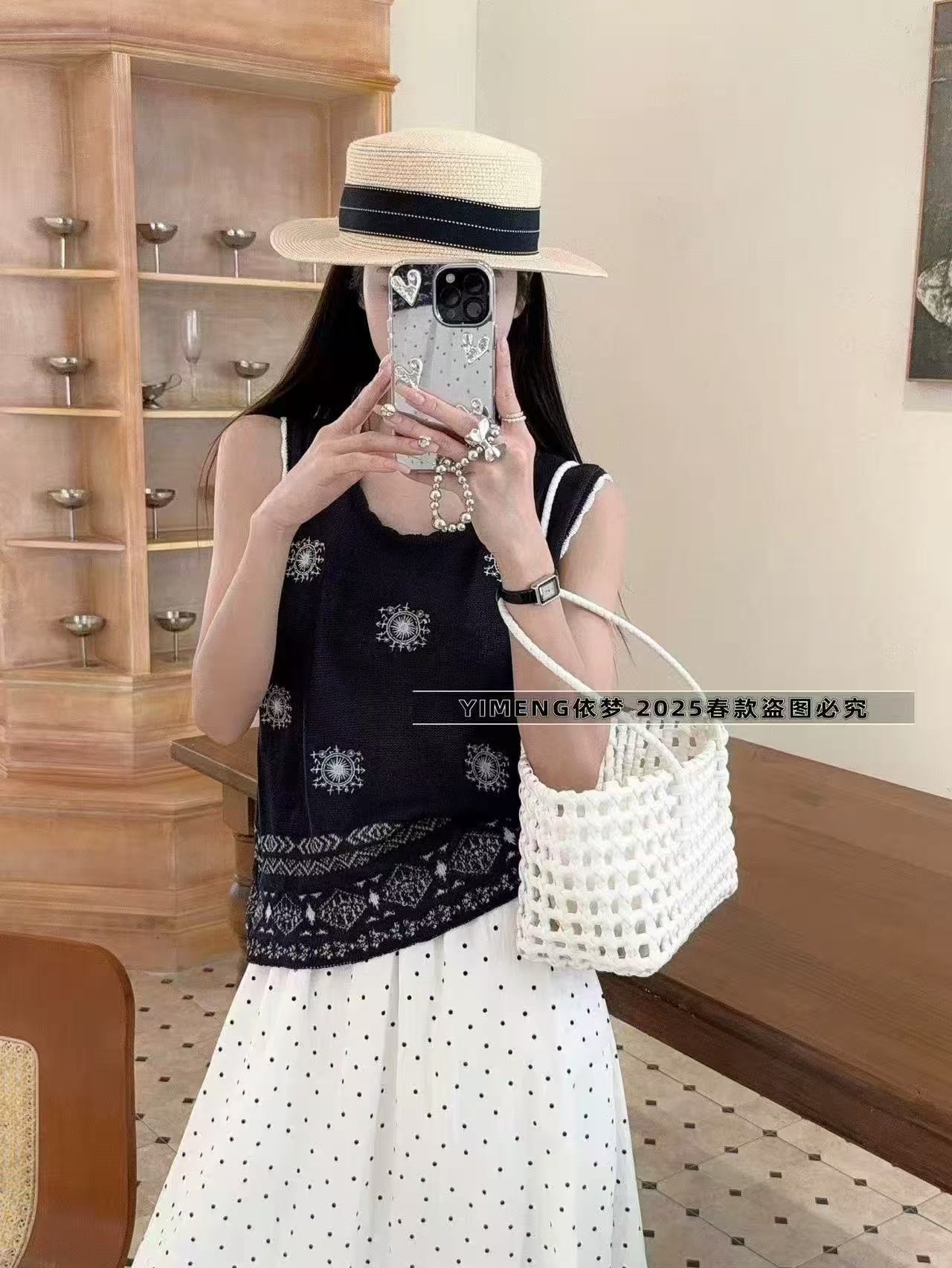 CHANEL精品仿製針織背心 復古刺繡雙C民族風圖騰款｜歐美奢侈品精品推薦