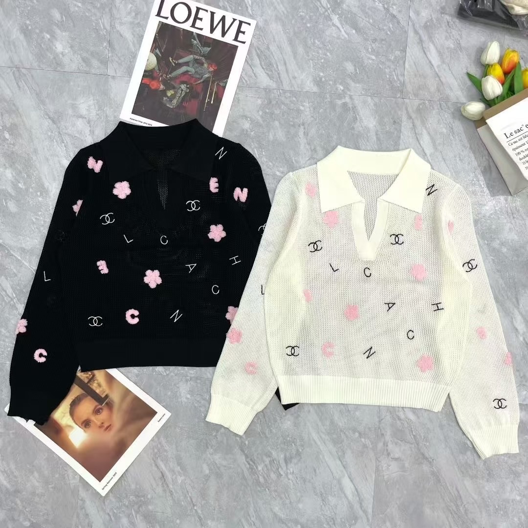 CHANEL花朵字母針織上衣 高仿女款春季氣質長袖|超A仿原單精品圖片 3 CHANEL花朵字母針織上衣 高仿女款春季氣質長袖|歐美奢侈品精品推薦