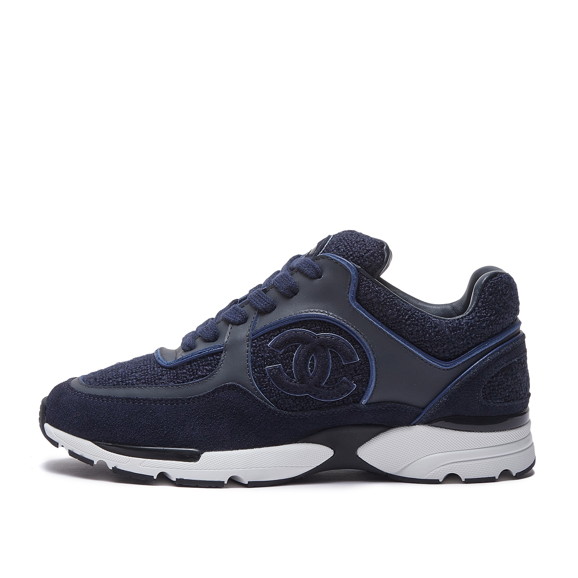 Chanel A貨藍黑拼皮運動鞋 女士潮流跑鞋 精品百搭新款設計|超A仿原單精品圖片 6 Chanel A貨藍黑拼皮運動鞋 女士潮流跑鞋 精品百搭新款設計|歐美奢侈品精品推薦