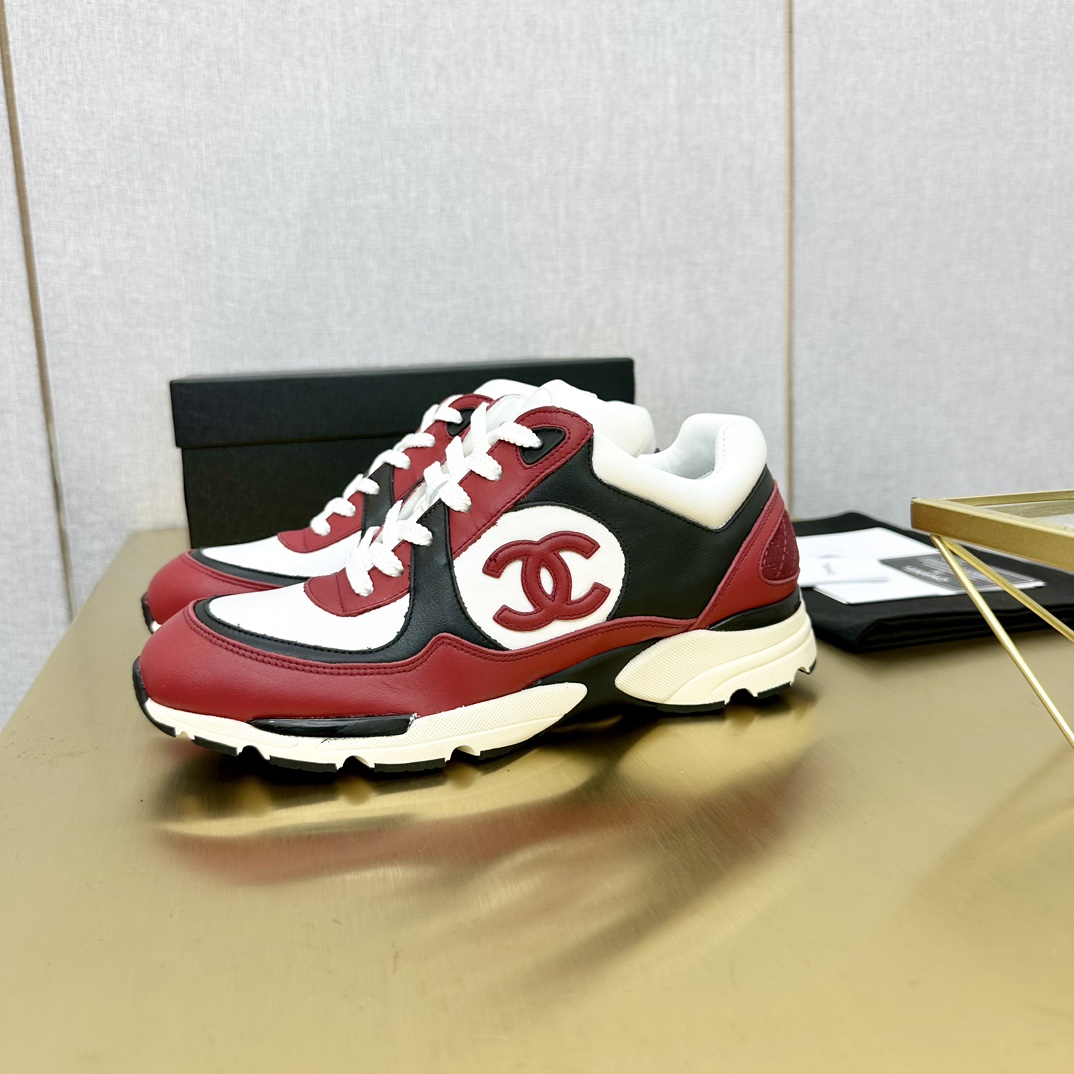 Chanel 一比一紅白黑拼色運動鞋 女士厚底老爹鞋｜歐美奢侈品精品推薦