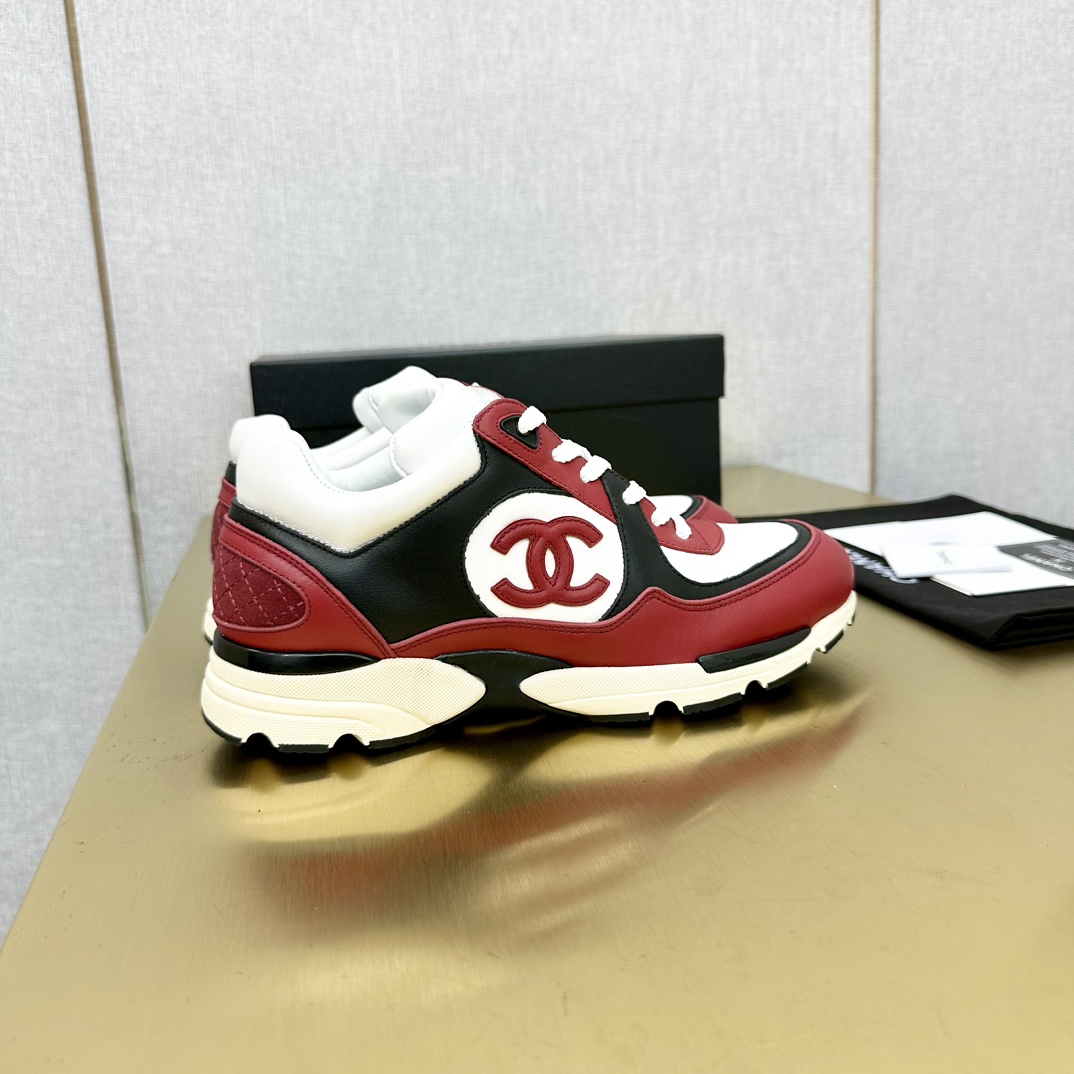 Chanel 一比一紅白黑拼色運動鞋 女士厚底老爹鞋｜歐美奢侈品精品推薦