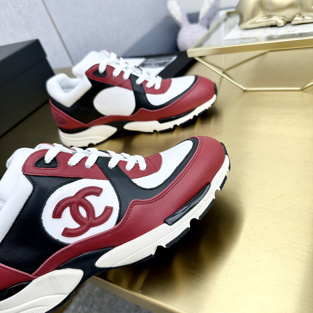 Chanel 一比一紅白黑拼色運動鞋 女士厚底老爹鞋｜歐美奢侈品精品推薦