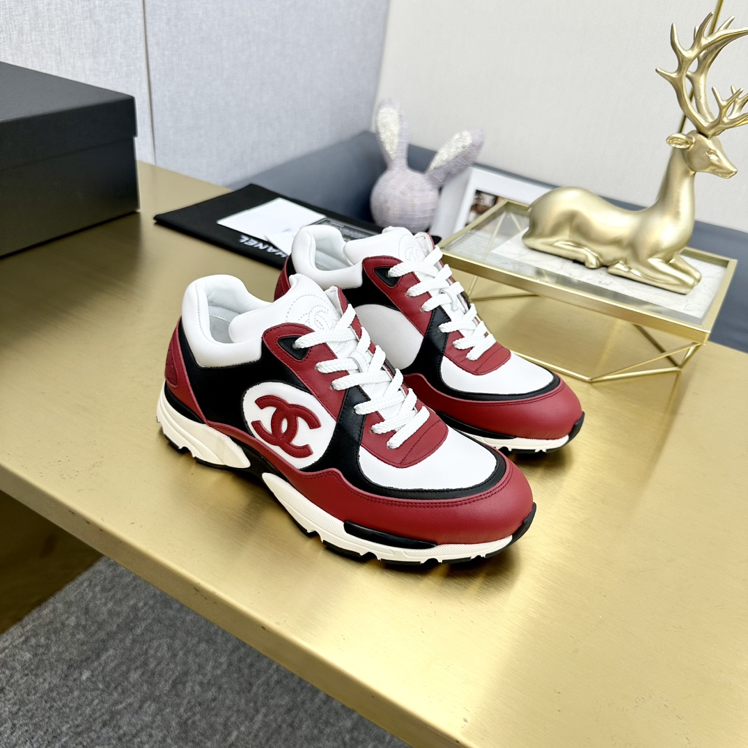 Chanel 一比一紅白黑撞色厚底運動鞋 女士經典老爹鞋|超A仿原單精品圖片 12 Chanel 一比一紅白黑撞色厚底運動鞋 女士經典老爹鞋|歐美奢侈品精品推薦