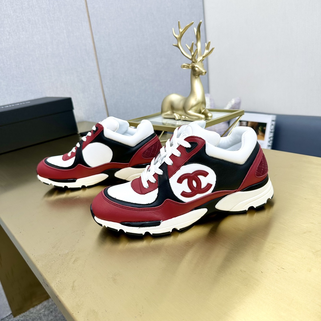 Chanel 一比一紅白黑撞色厚底運動鞋 女士經典老爹鞋|超A仿原單精品圖片 11 Chanel 一比一紅白黑撞色厚底運動鞋 女士經典老爹鞋|歐美奢侈品精品推薦