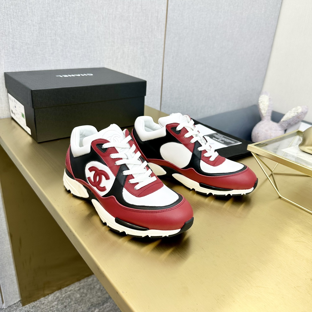 Chanel 一比一紅白黑撞色厚底運動鞋 女士經典老爹鞋|超A仿原單精品圖片 3 Chanel 一比一紅白黑撞色厚底運動鞋 女士經典老爹鞋|歐美奢侈品精品推薦