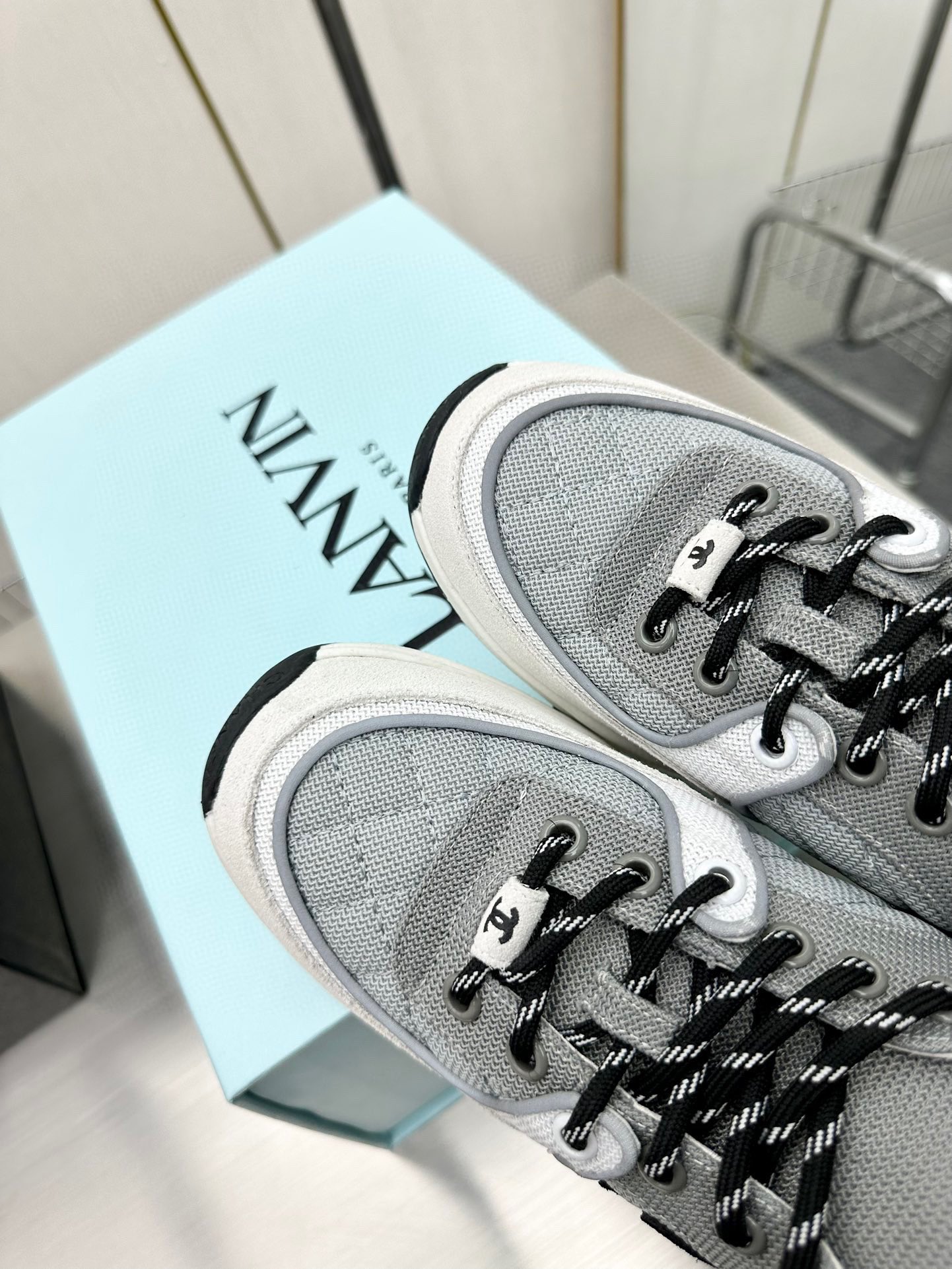 Chanel 高仿灰白厚底運動鞋 女士百搭老爹鞋|超A仿原單精品圖片 9 Chanel 高仿灰白厚底運動鞋 女士百搭老爹鞋|歐美奢侈品精品推薦