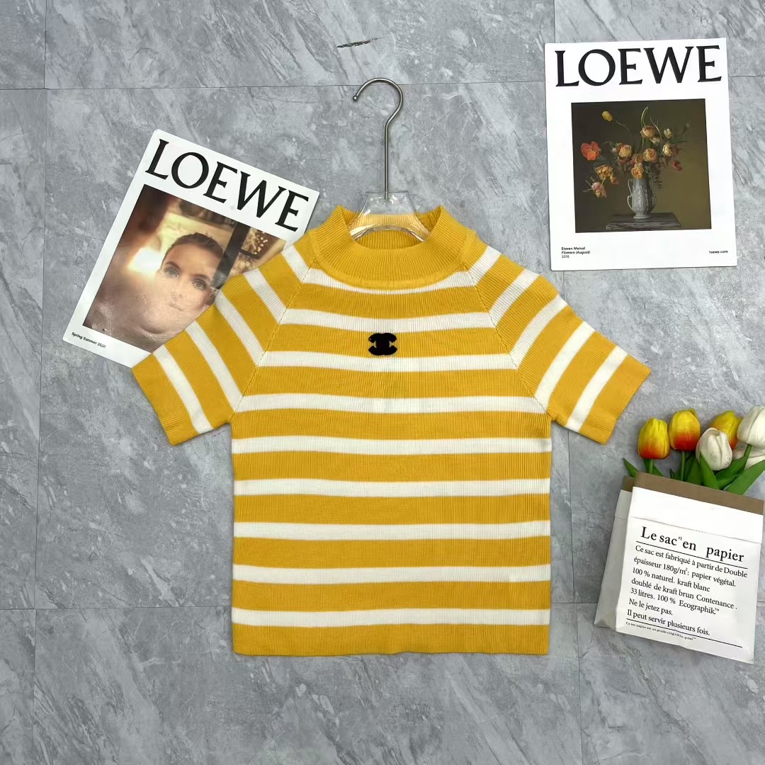 CHANEL條紋針織T恤 女款一比一精品仿製 簡約時尚百搭款|超A仿原單精品圖片 11 CHANEL條紋針織T恤 女款一比一精品仿製 簡約時尚百搭款|歐美奢侈品精品推薦