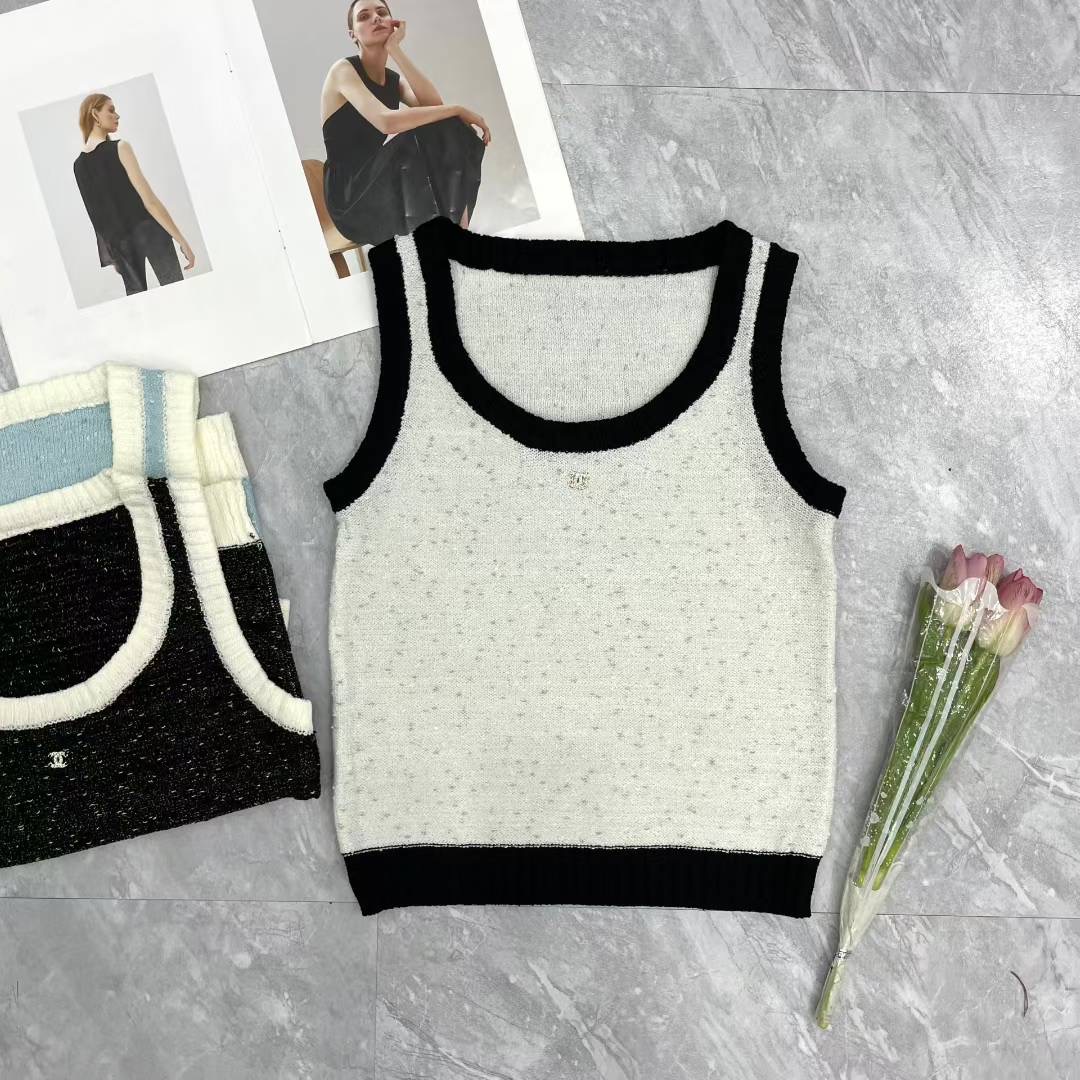 CHANEL無袖針織背心 高仿女款夏季氣質百搭上衣|超A仿原單精品圖片 6 CHANEL無袖針織背心 高仿女款夏季氣質百搭上衣|歐美奢侈品精品推薦