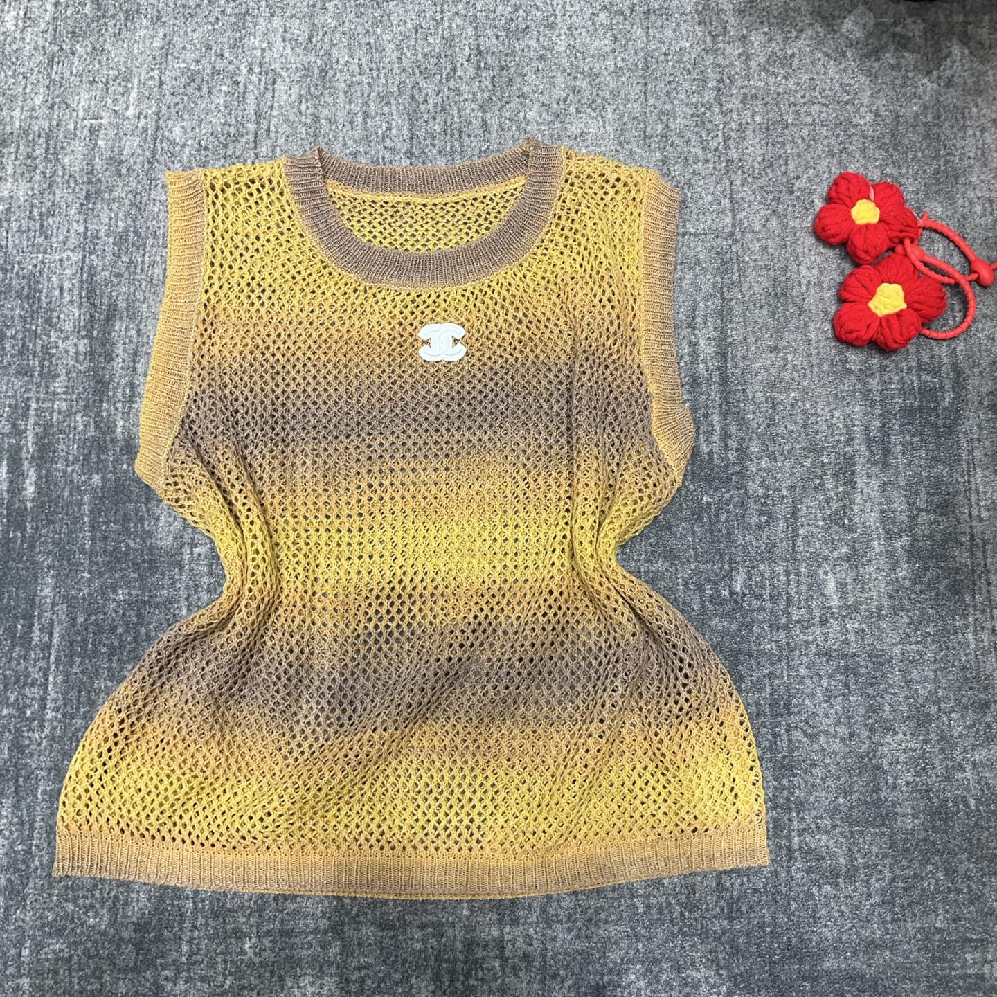 CHANEL彩色鏤空針織背心 原單精品夏季無袖上衣|超A仿原單精品圖片 8 CHANEL彩色鏤空針織背心 原單精品夏季無袖上衣|歐美奢侈品精品推薦