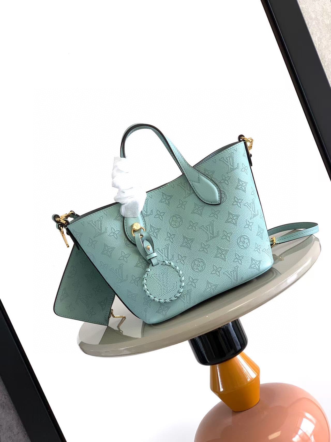 LV精品仿製女士托特包薄荷綠壓花皮革清新時尚款｜歐美奢侈品精品推薦