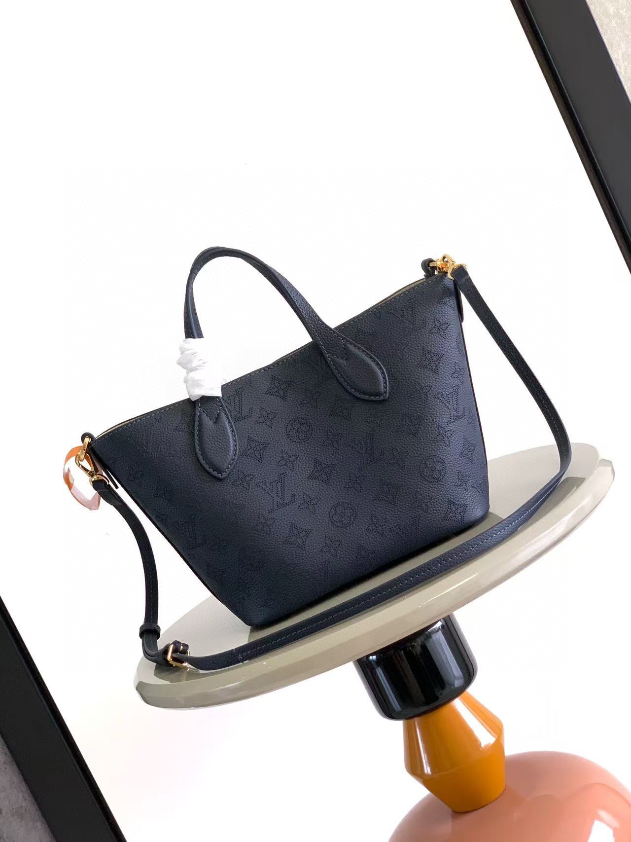 LV A貨女士托特包深藍壓花皮革高級質感通勤百搭｜歐美奢侈品精品推薦