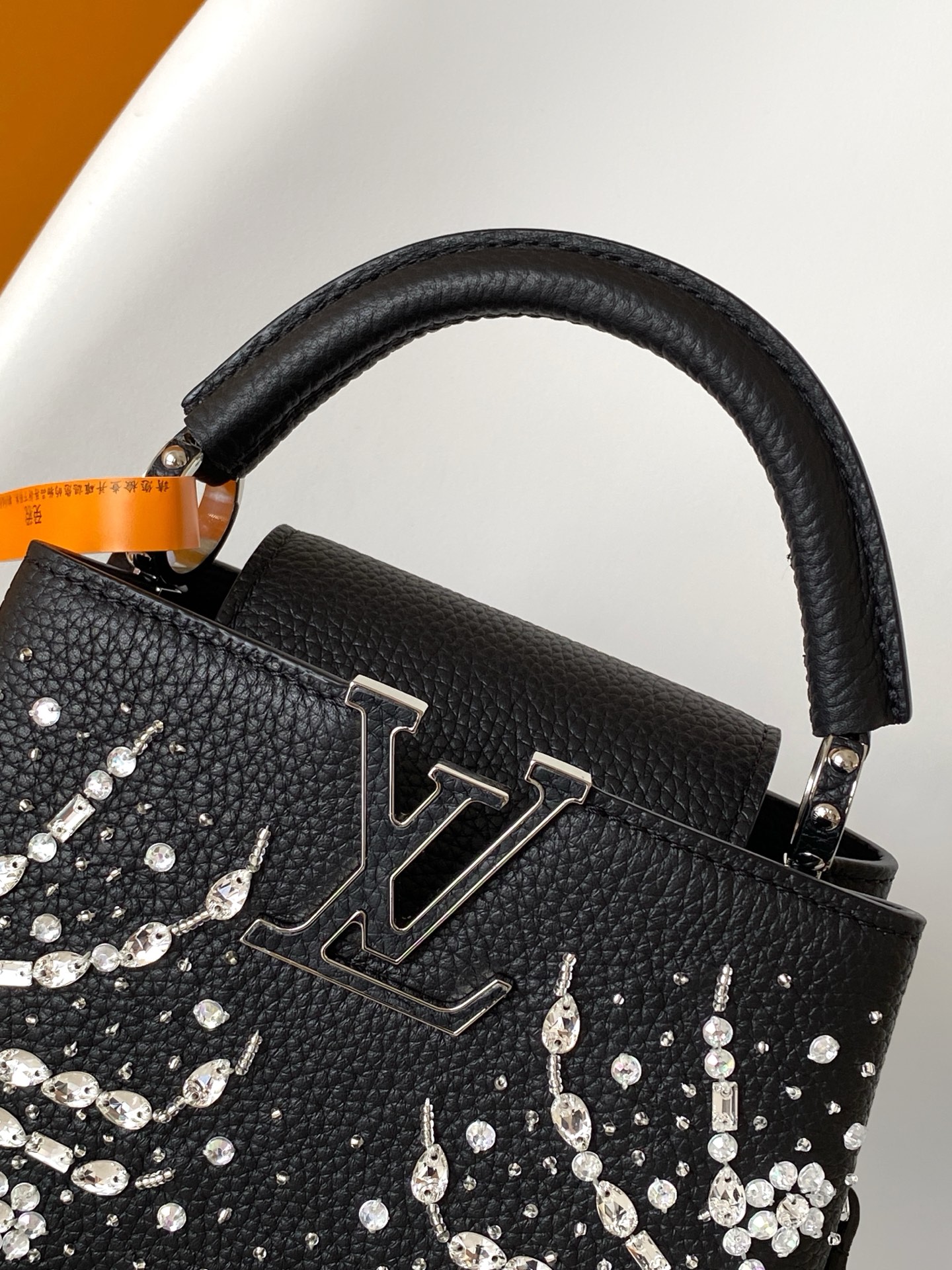 LV高仿女士手提包黑色鑽飾刺繡造型 優雅氣質百搭精品｜歐美奢侈品精品推薦
