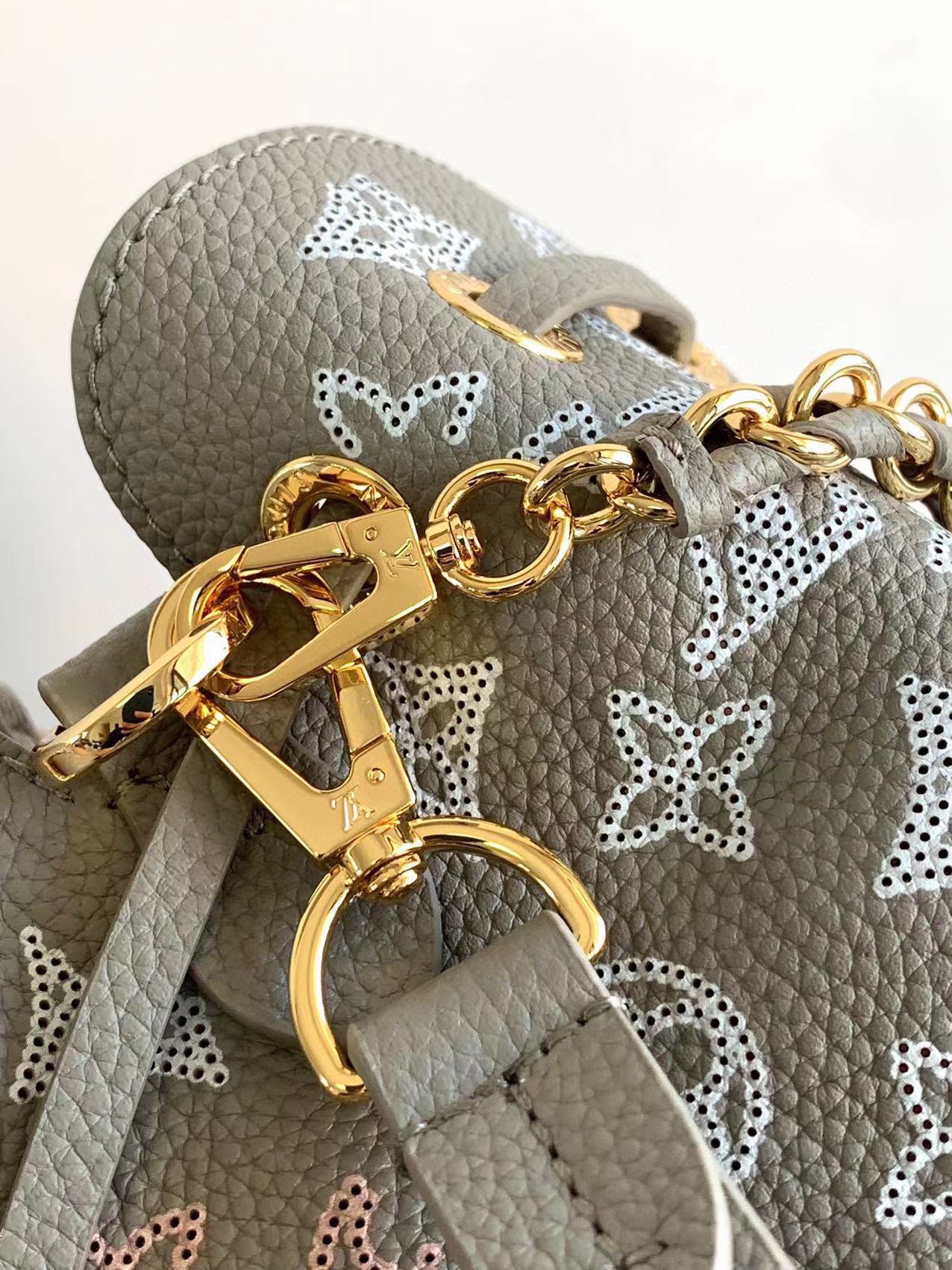 LV高仿灰粉托特包 Monogram鏈條設計大容量優雅女包｜歐美奢侈品精品推薦