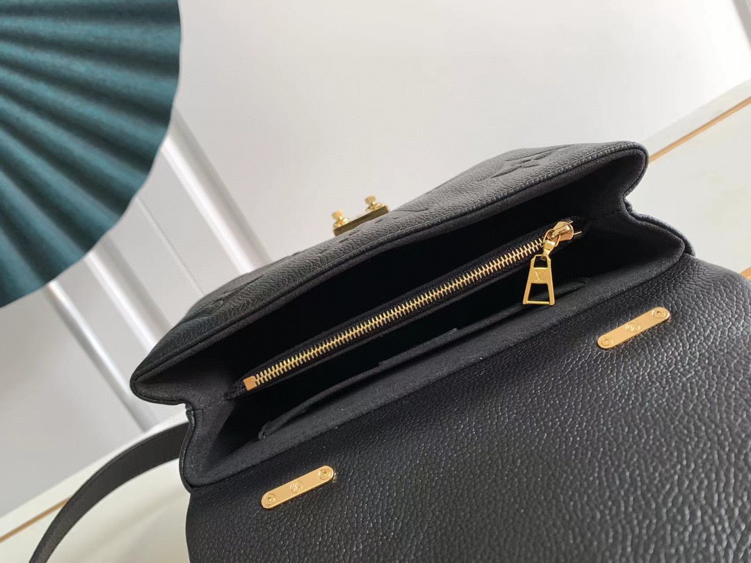 LV一比一黑色壓花鎖扣手提包 優雅通勤造型奢華女包｜歐美奢侈品精品推薦