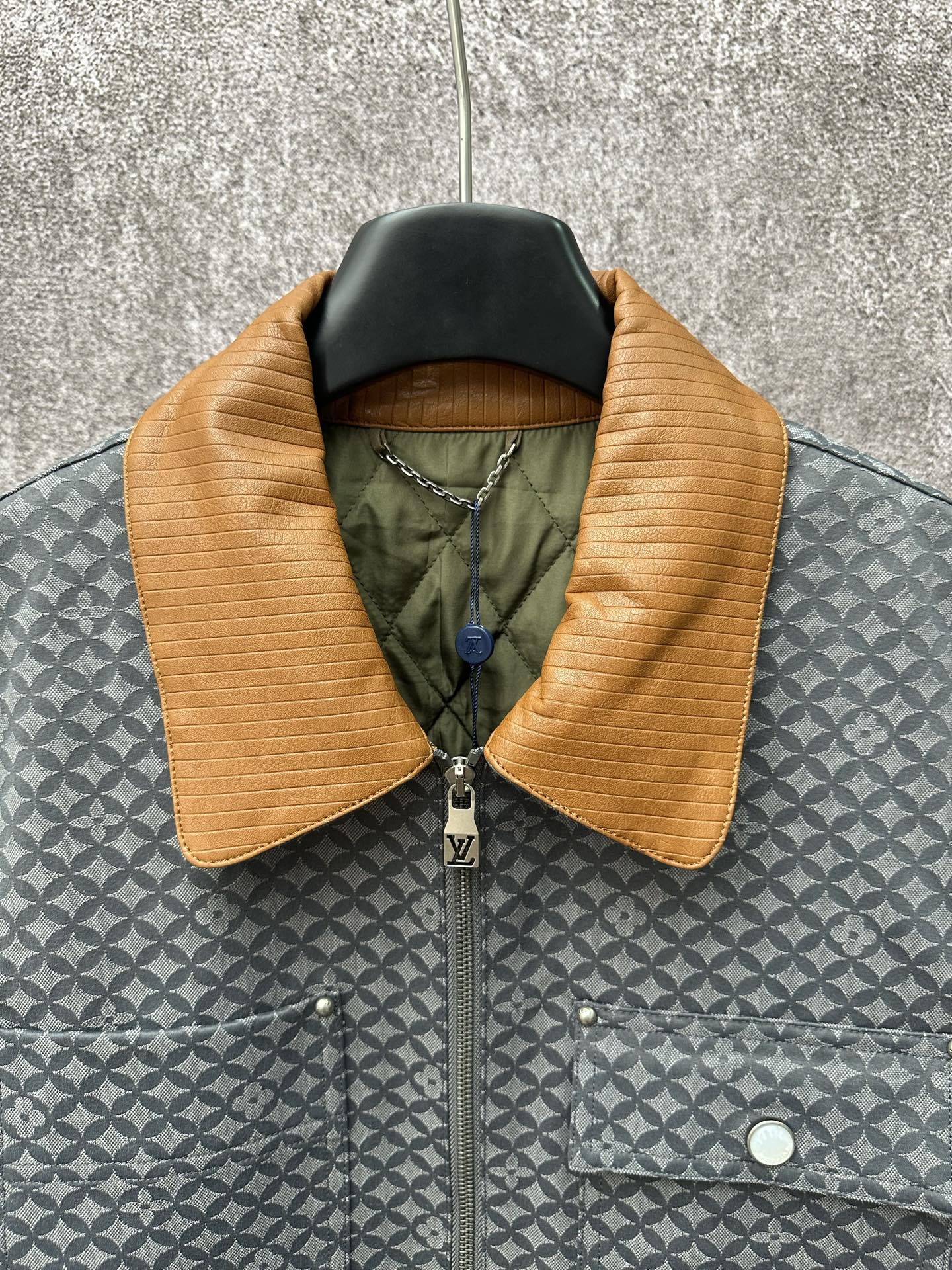 LV 精品仿製格紋拼皮夾克 男士秋冬外套｜歐美奢侈品精品推薦