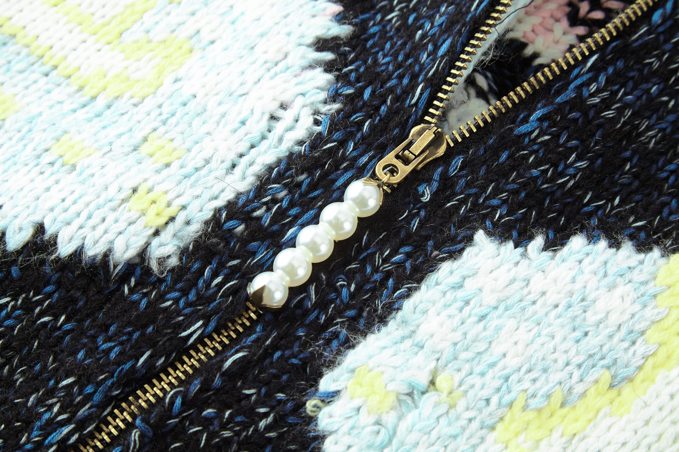 LV 原單雙兔圖騰針織外套 藍色毛線拉鍊款｜歐美奢侈品精品推薦