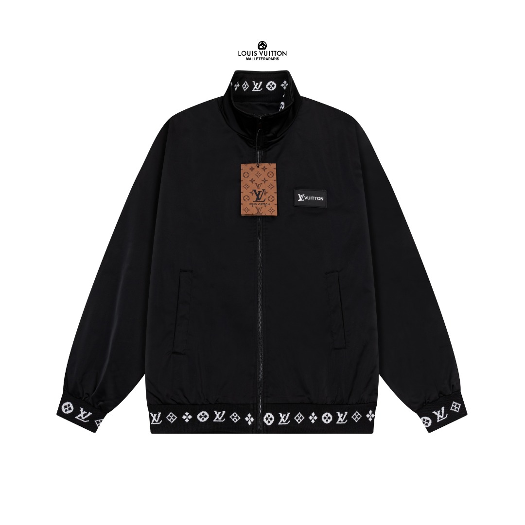 LV 原單黑色Logo邊飾運動夾克 時尚精品輕量防風外套|超A仿原單精品圖片 2 LV 原單黑色Logo邊飾運動夾克 時尚精品輕量防風外套|歐美奢侈品精品推薦