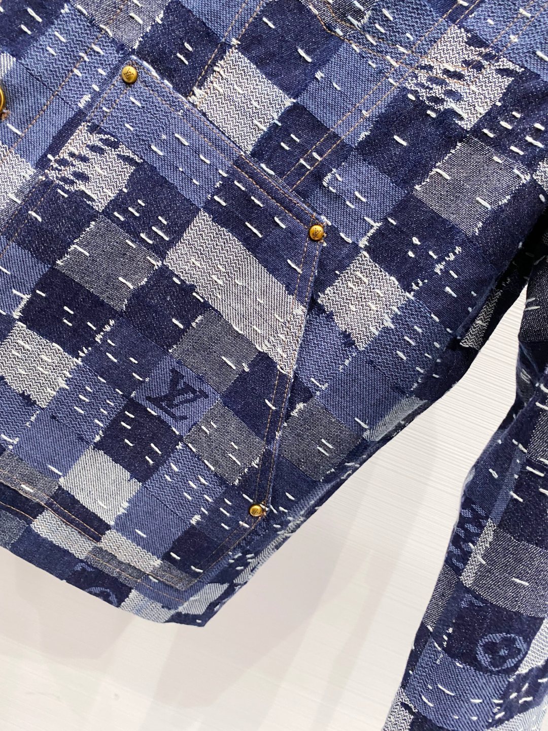 LV一比一牛仔外套 拼接方格設計 早春丹寧時尚夾克｜歐美奢侈品精品推薦