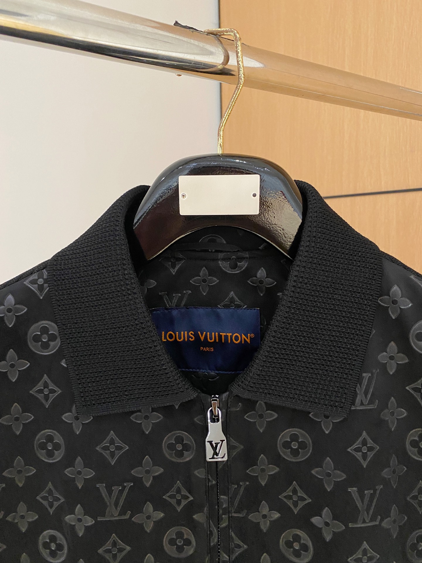 LV精品仿製Monogram針織拼皮外套 黑色立領夾克款｜歐美奢侈品精品推薦