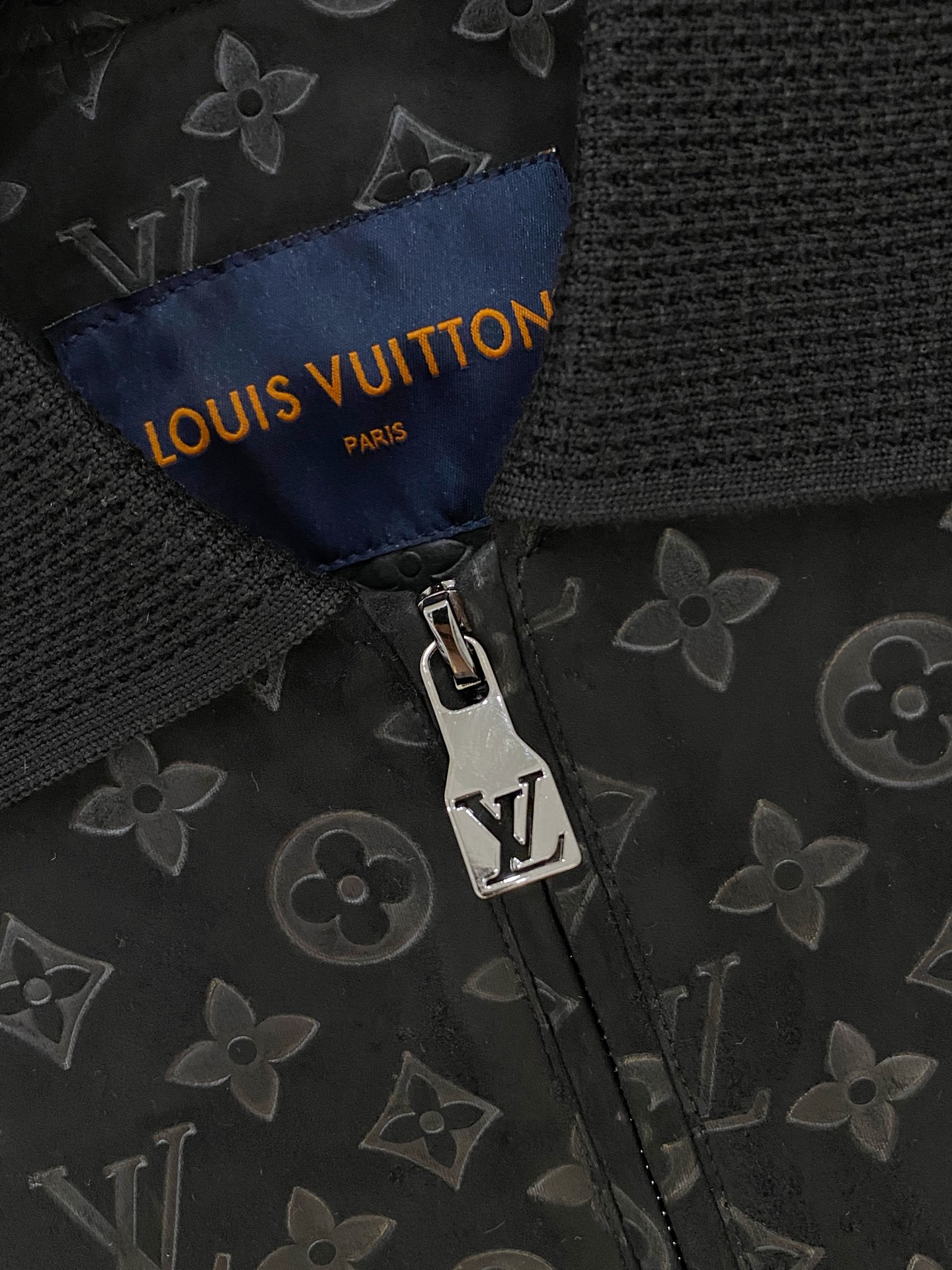 LV精品仿製Monogram針織拼皮外套 黑色立領夾克款｜歐美奢侈品精品推薦