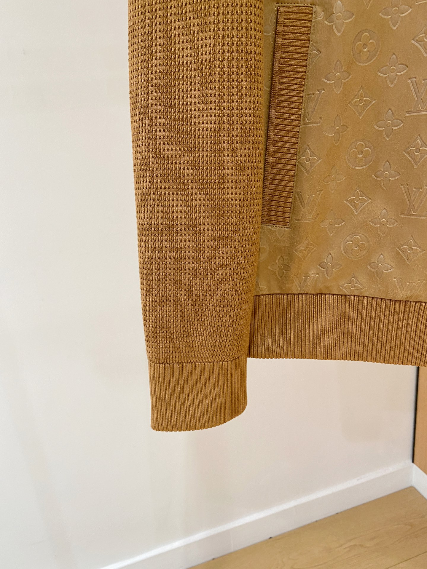 LV原單焦糖棕Monogram拼接針織外套 經典立領夾克｜歐美奢侈品精品推薦