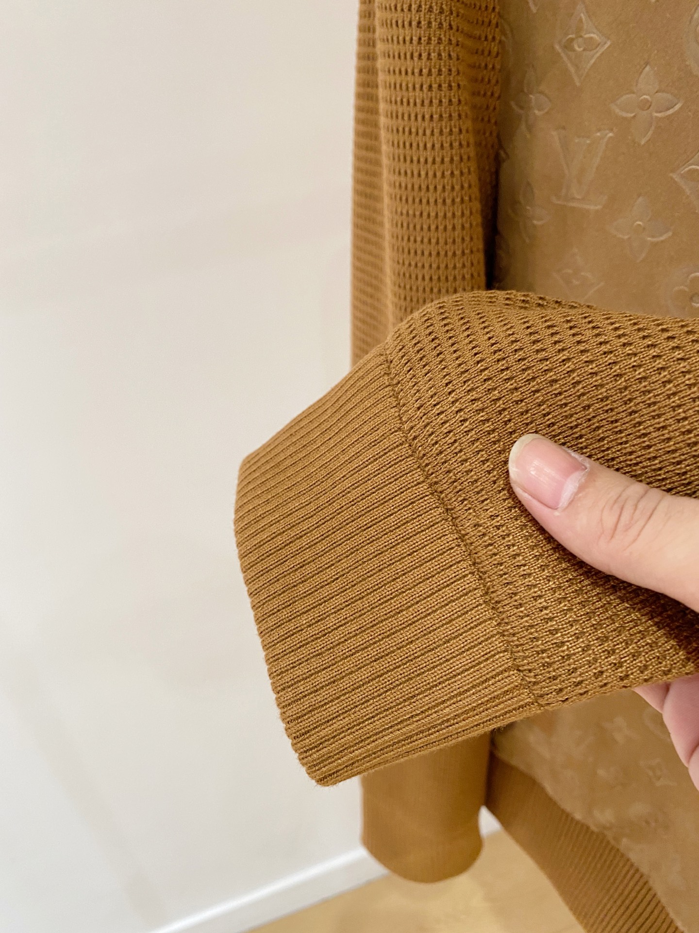 LV原單焦糖棕Monogram拼接針織外套 經典立領夾克｜歐美奢侈品精品推薦