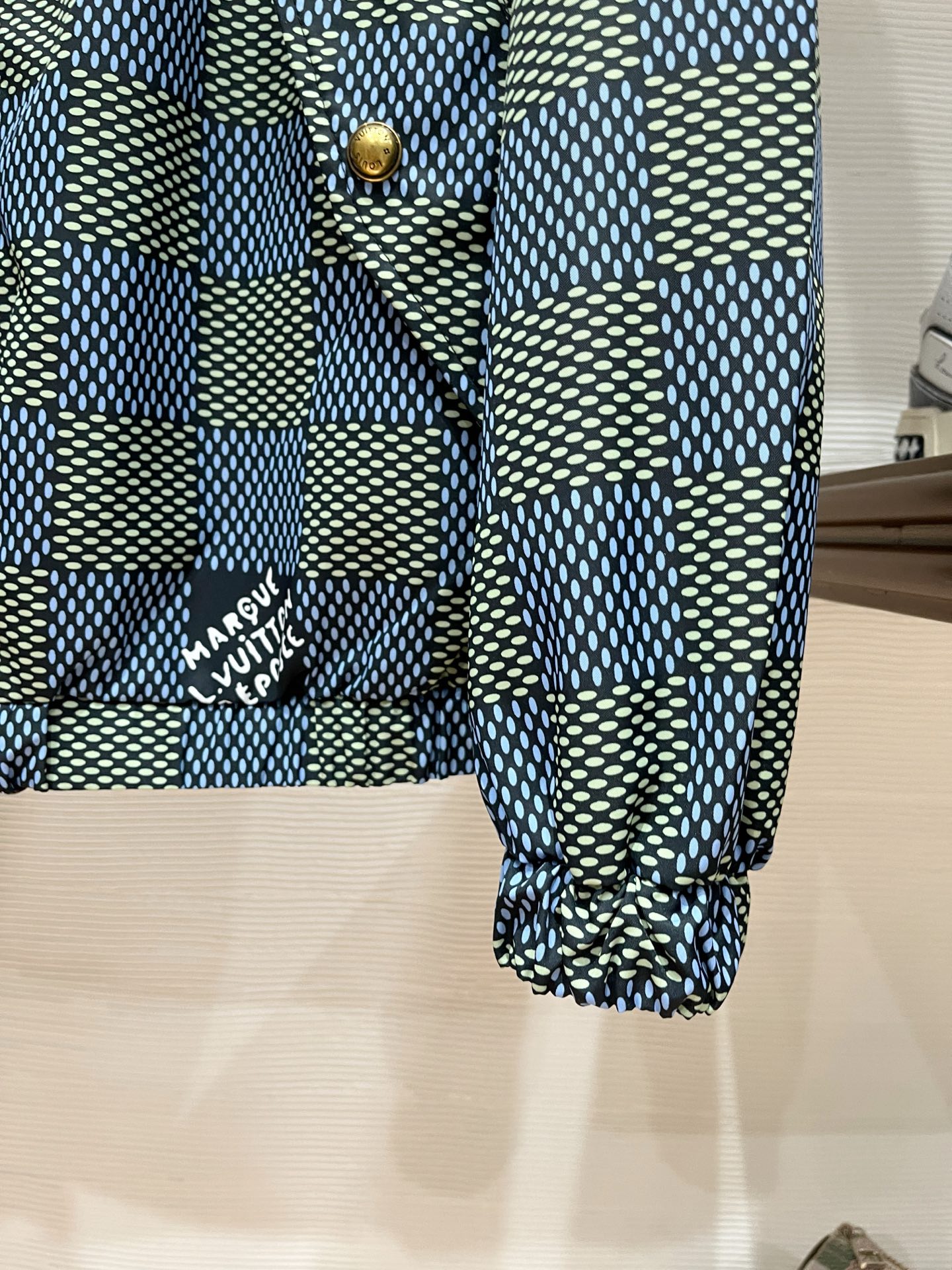 LV A貨藍白棋盤格連帽外套 Monogram內裡設計時尚夾克