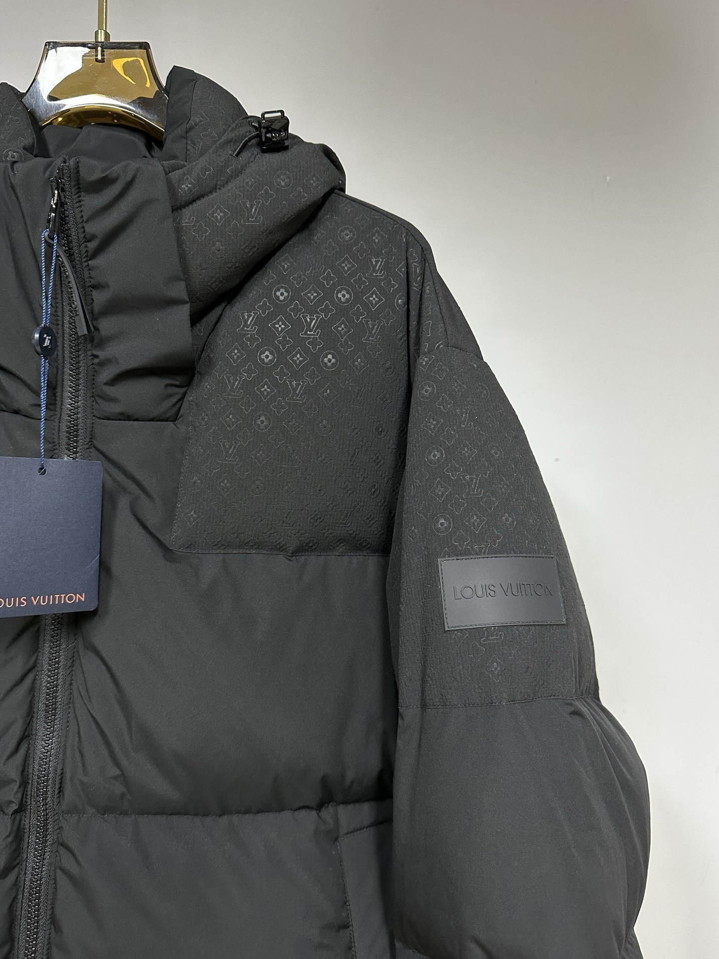 LV一比一黑色羽絨外套 Monogram拼接防風保暖男士夾克｜歐美奢侈品精品推薦