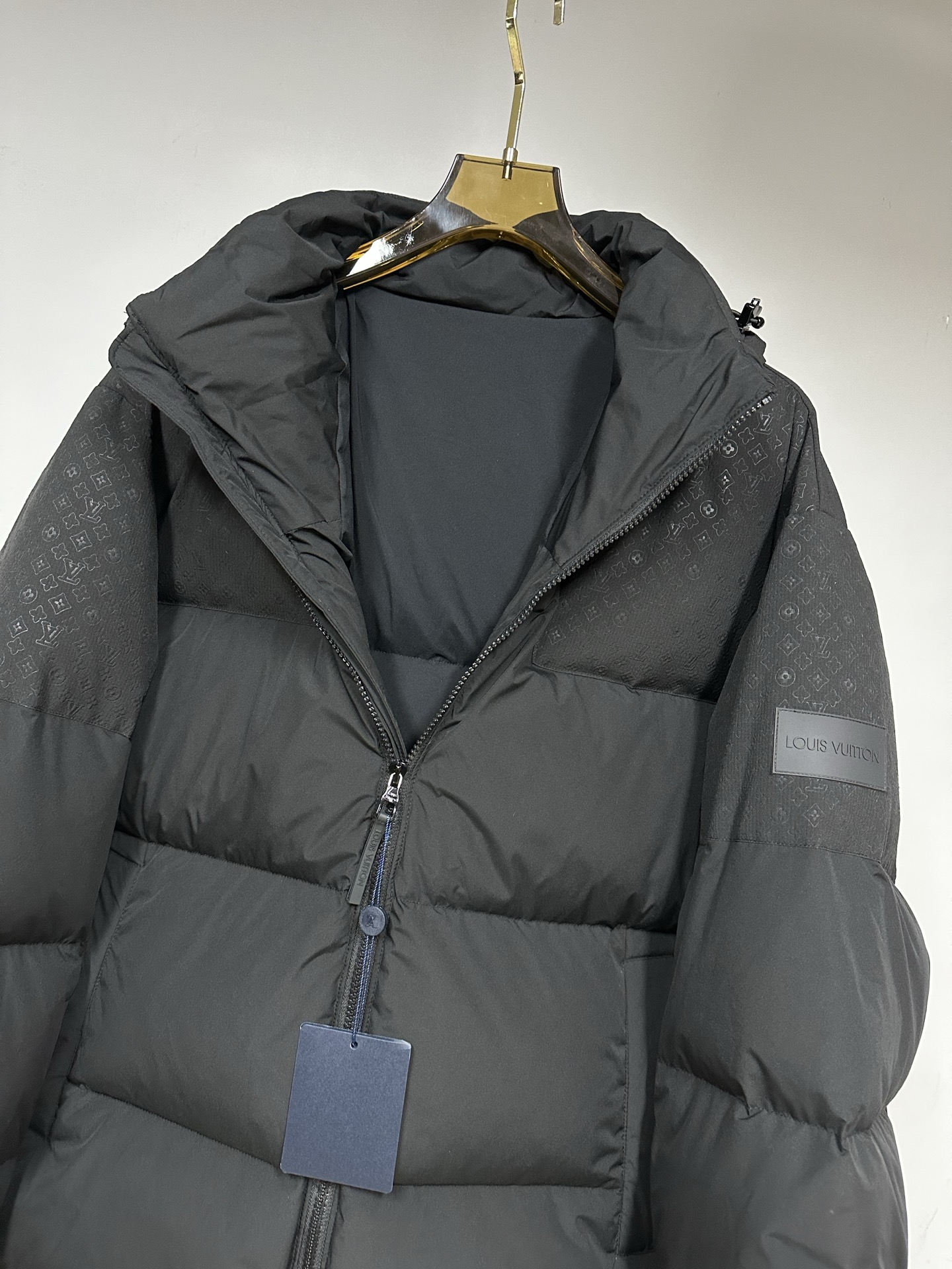 LV一比一黑色羽絨外套 Monogram拼接防風保暖男士夾克｜歐美奢侈品精品推薦