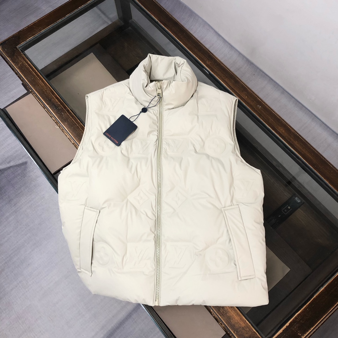LVA貨白色羽絨背心秋冬新品 高仿精品保暖百搭款 質感對版男士外搭