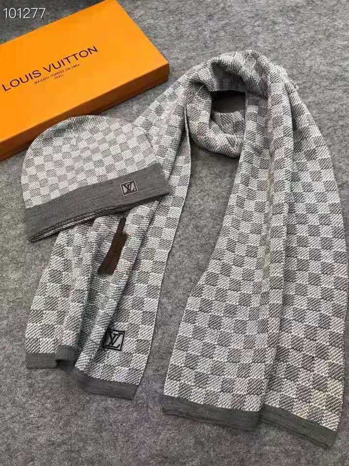 LVA貨米灰色棋盤格針織帽圍巾組|超A仿原單精品圖片 13 LVA貨米灰色棋盤格針織帽圍巾組|歐美奢侈品精品推薦