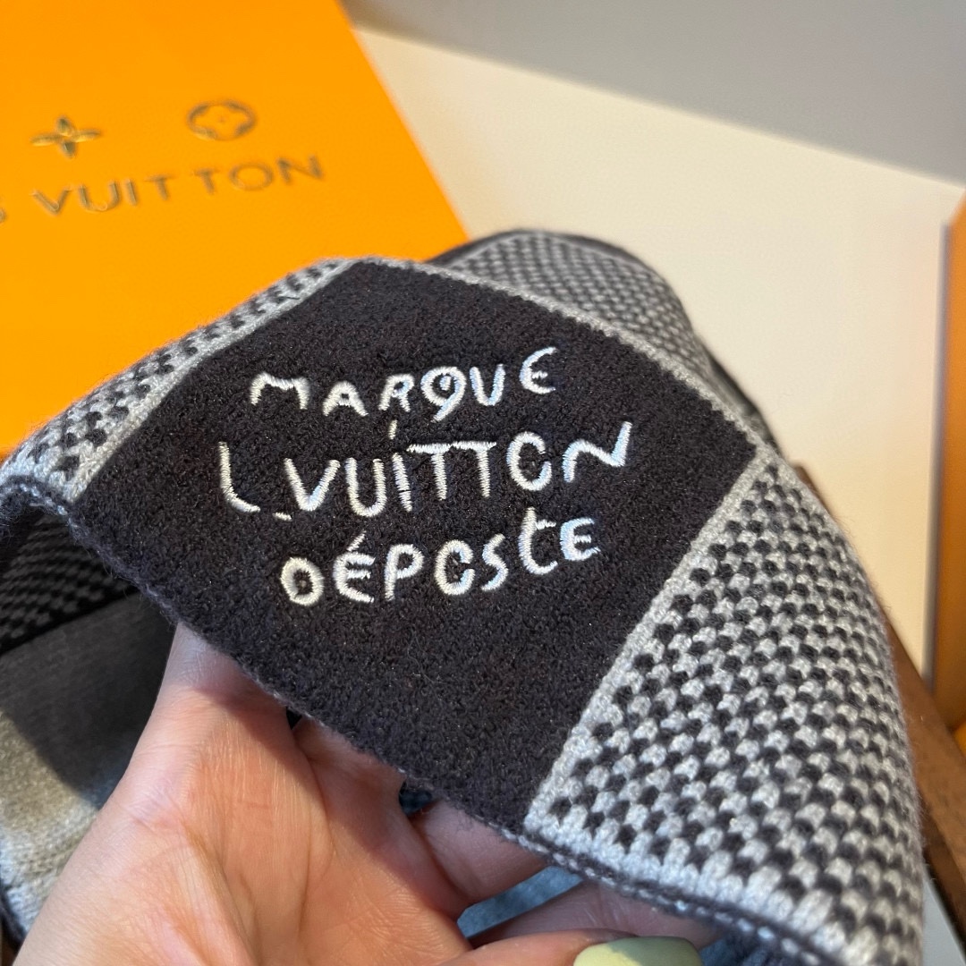 LV高端還原純黑羊毛针织帽子精品款｜歐美奢侈品精品推薦