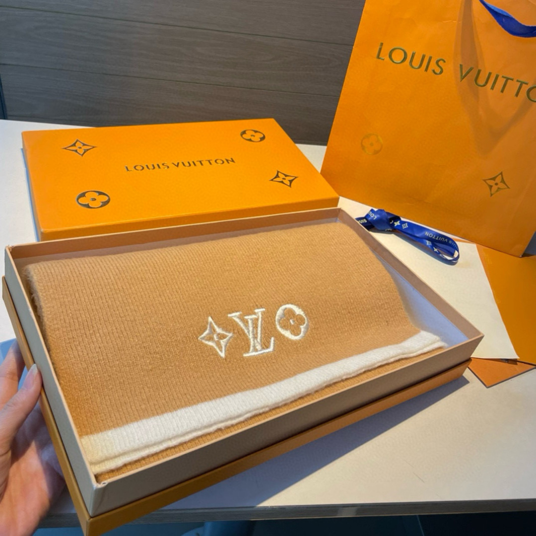 LV一比一焦糖色羊毛圍巾柔軟親膚冬季精品款｜歐美奢侈品精品推薦