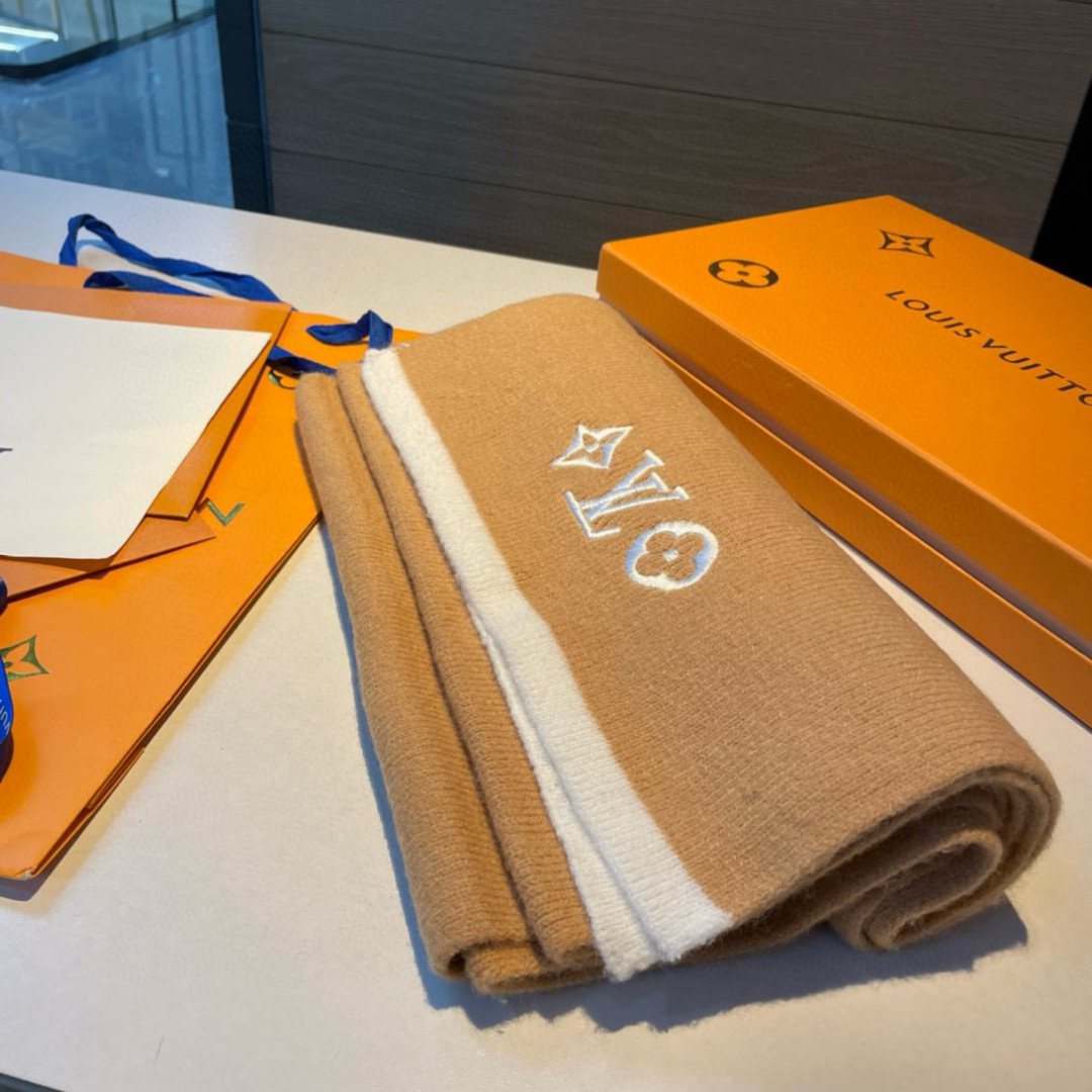 LV一比一焦糖色羊毛圍巾柔軟親膚冬季精品款｜歐美奢侈品精品推薦