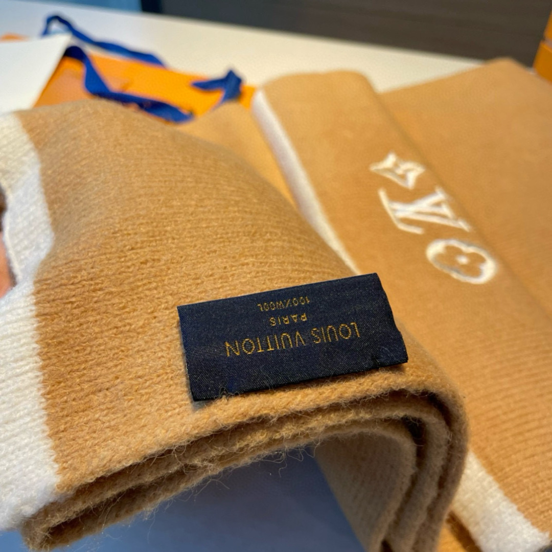 LV一比一焦糖色羊毛圍巾柔軟親膚冬季精品款｜歐美奢侈品精品推薦