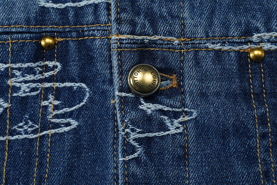 LV精品原單藍色丹寧外套 雲紋老花提花設計｜歐美奢侈品精品推薦