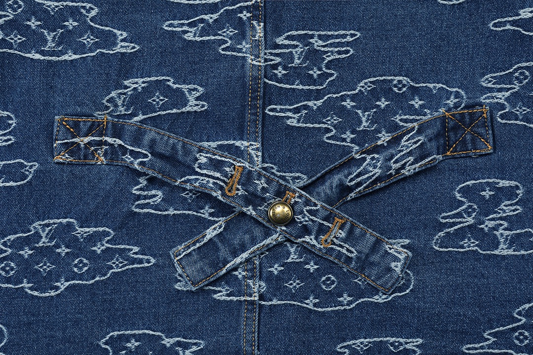 LV精品原單藍色丹寧外套 雲紋老花提花設計｜歐美奢侈品精品推薦