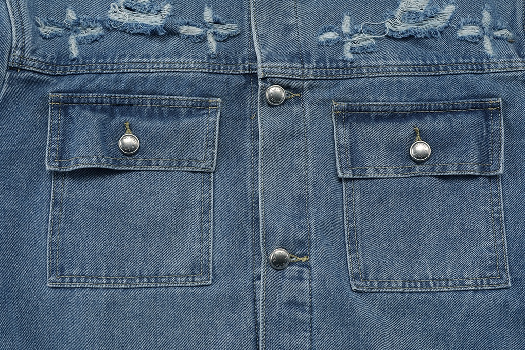 LV高仿水洗丹寧外套 經典老花破壞刺繡設計｜歐美奢侈品精品推薦