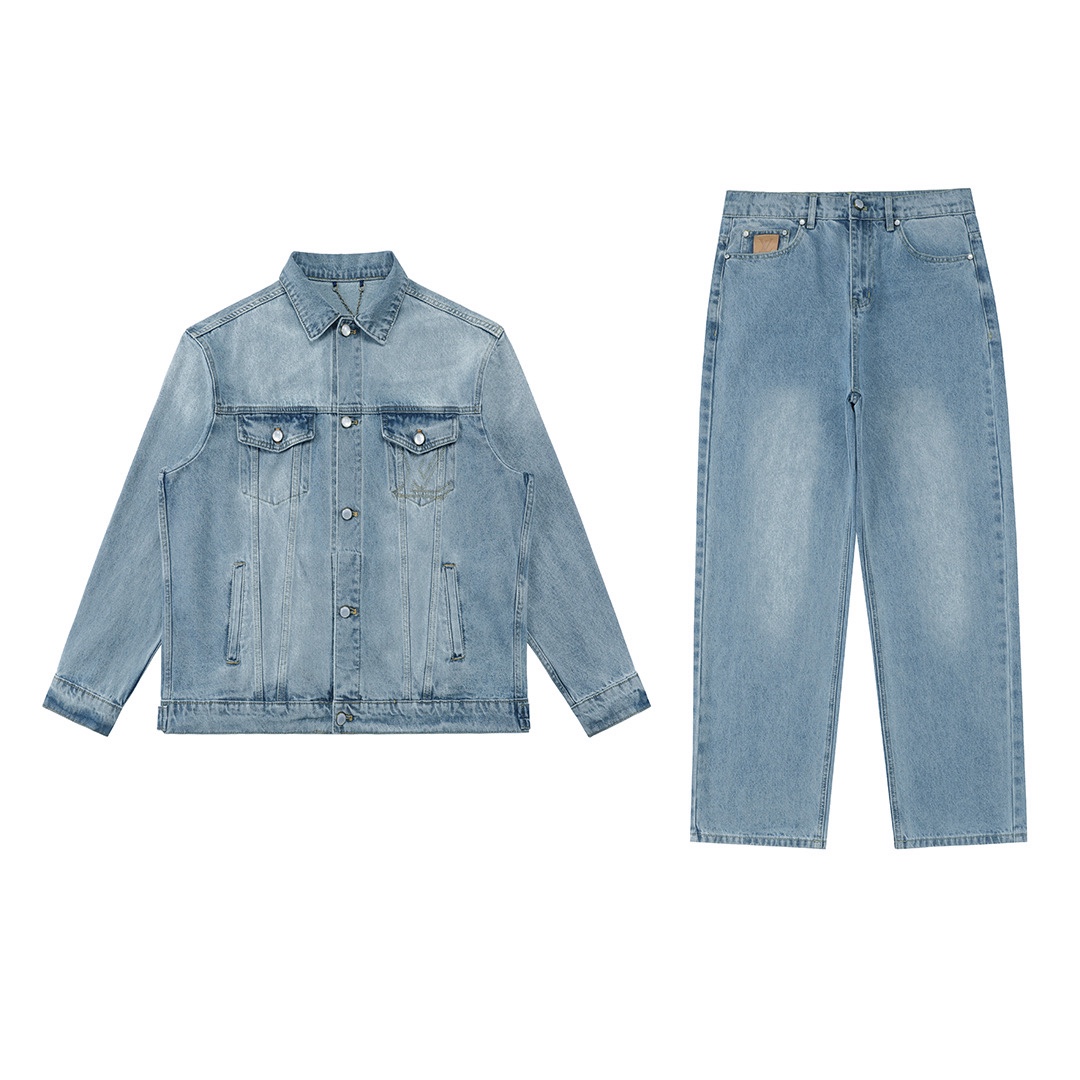 LV一比一淺藍水洗丹寧外套 簡約經典直筒剪裁｜歐美奢侈品精品推薦