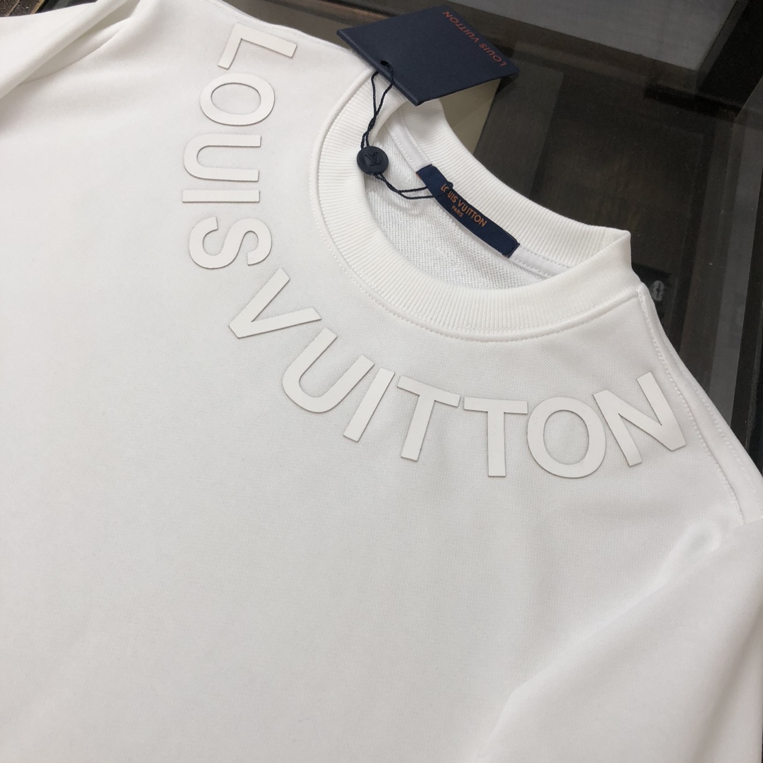 LV一比一白色圓領衛衣高仿精品推薦 原單製作質感極佳 秋冬穿搭百搭真實對版款｜歐美奢侈品精品推薦