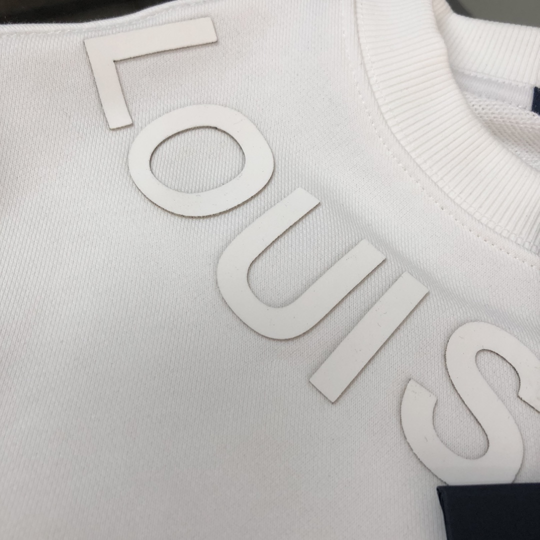 LV一比一白色圓領衛衣高仿精品推薦 原單製作質感極佳 秋冬穿搭百搭真實對版款｜歐美奢侈品精品推薦