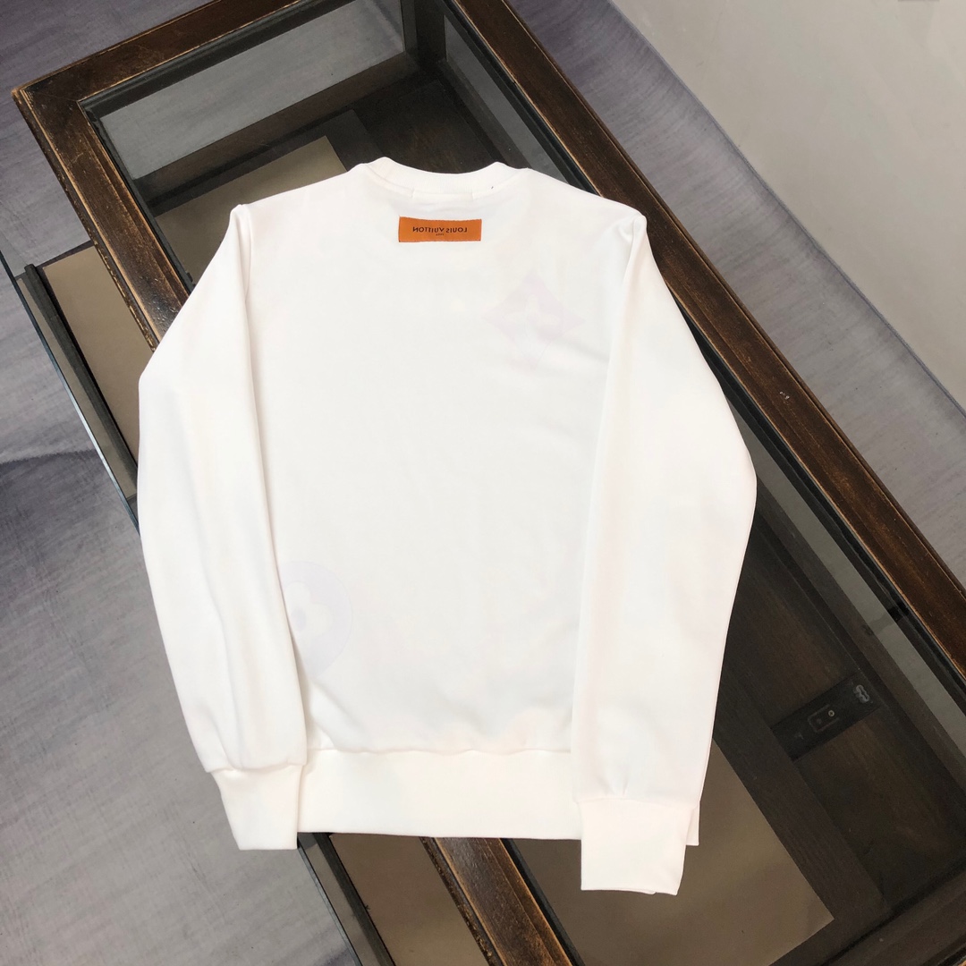 LV一比一白色圓領衛衣高仿精品推薦 原單製作質感極佳 秋冬穿搭百搭真實對版款｜歐美奢侈品精品推薦