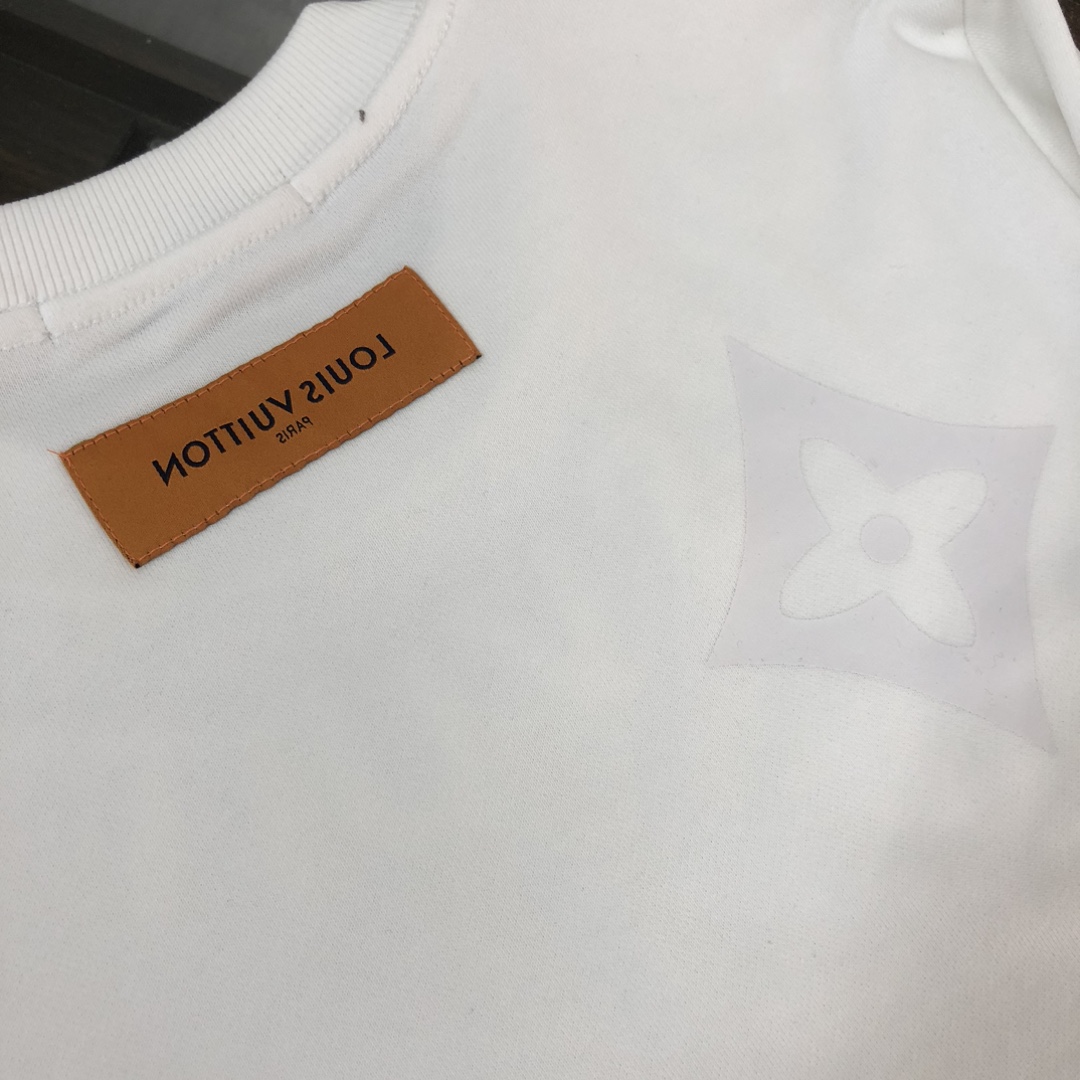 LV一比一白色圓領衛衣高仿精品推薦 原單製作質感極佳 秋冬穿搭百搭真實對版款｜歐美奢侈品精品推薦