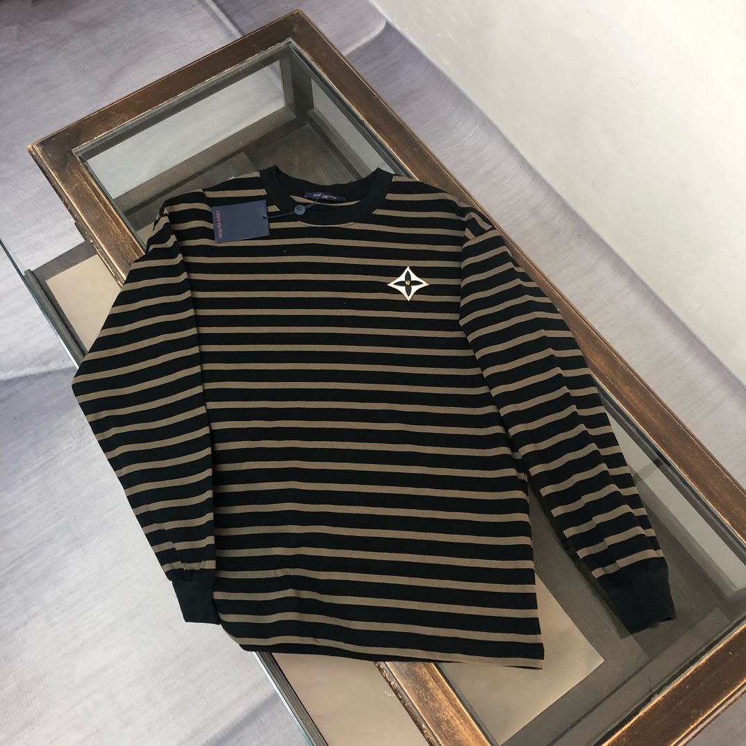 LV高仿條紋長袖上衣經典休閒百搭款|超A仿原單精品圖片 2 LV高仿條紋長袖上衣經典休閒百搭款|歐美奢侈品精品推薦